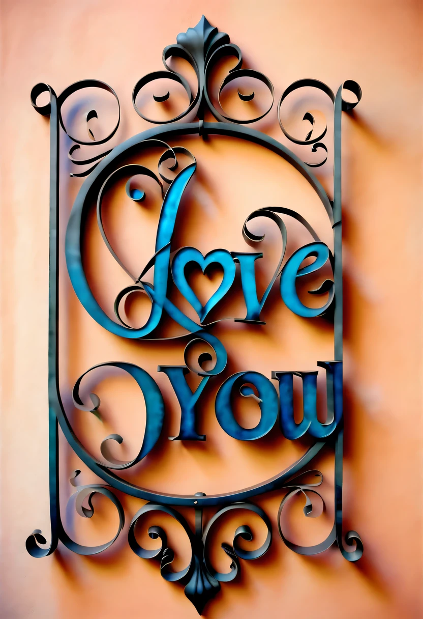Iron design lettering &Quote;I love you&Quote;.