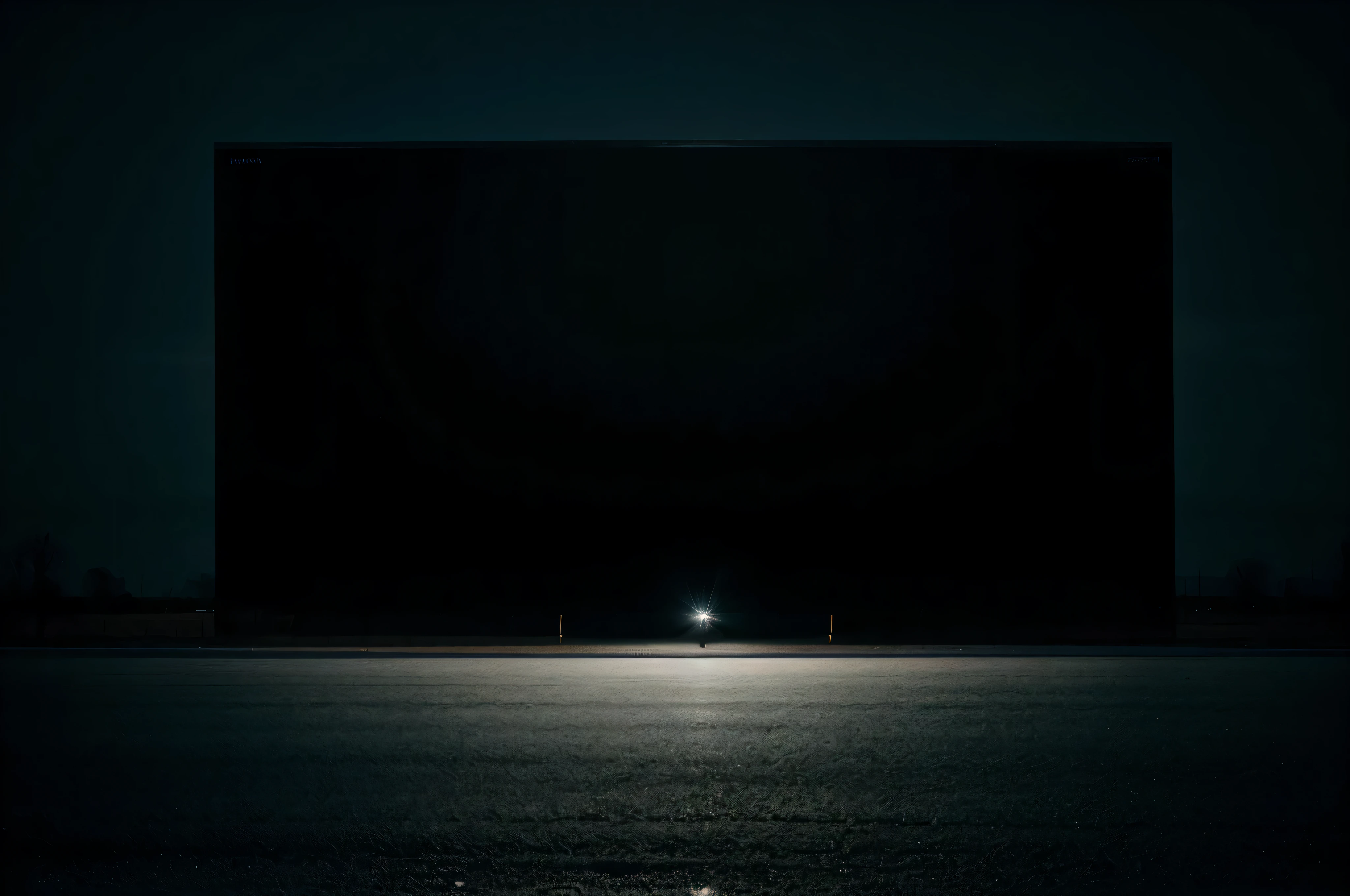 a simple and minimalistic black landscape photography with a big white screen in the middle, ultra photo realistic, film photography, sharp image, color correction.
