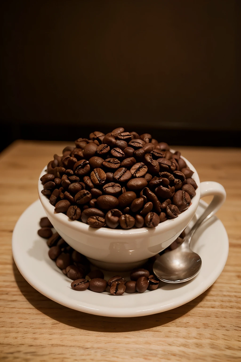 A visually appealing artwork featuring coffee beans and cups, representing the delightful and invigorating nature of coffee.