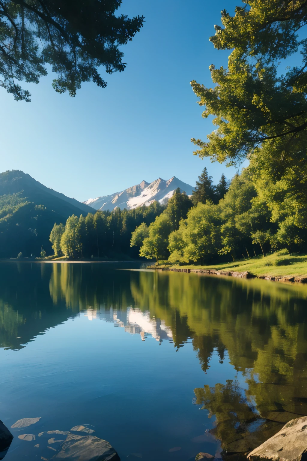 Free photo nature tranquil beauty reflected in calm water