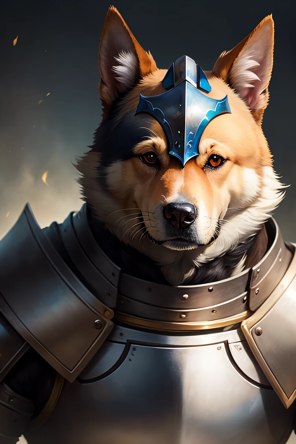 Human-faced dog knight
