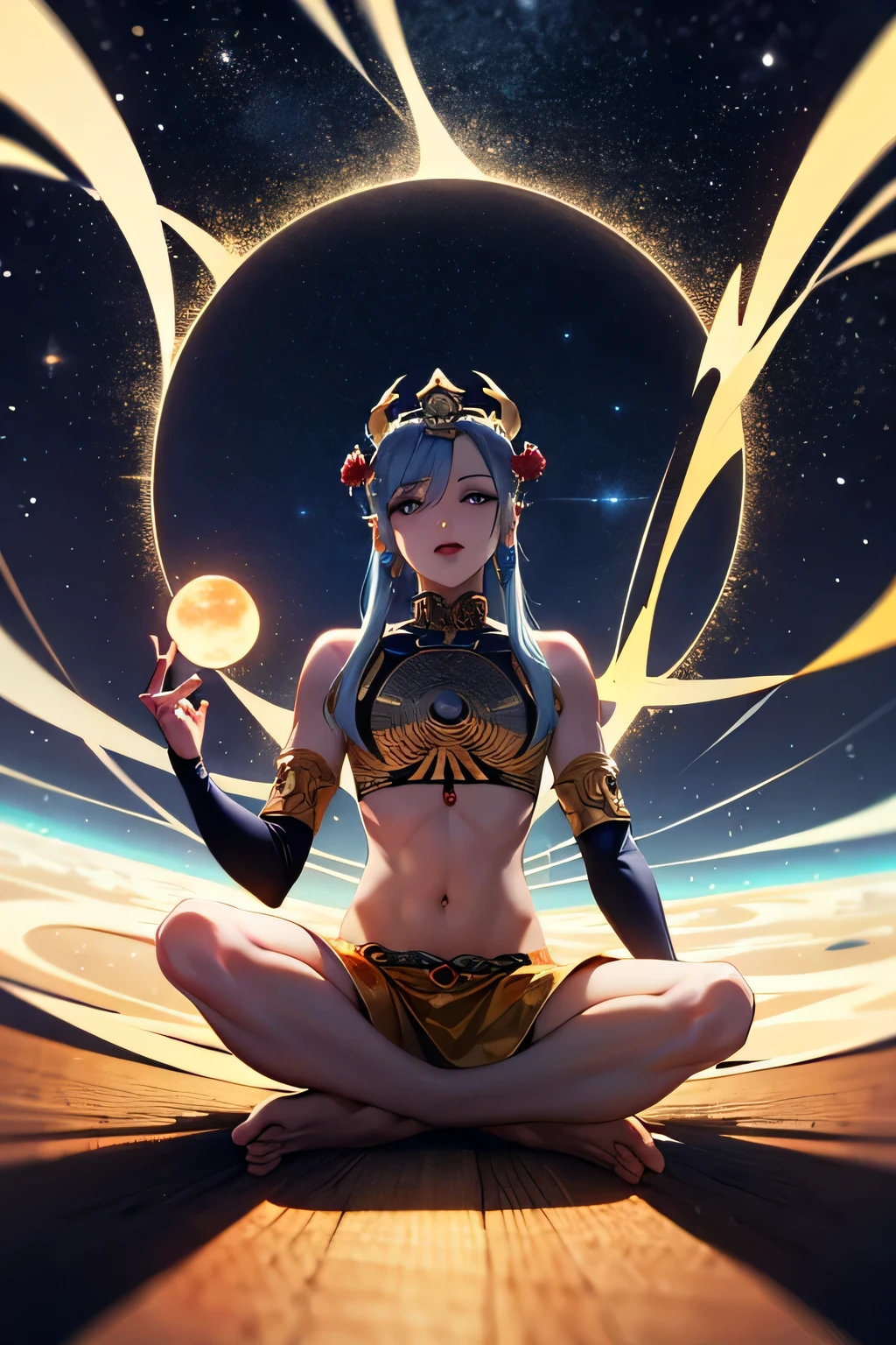 Bodhisattva floating in space.