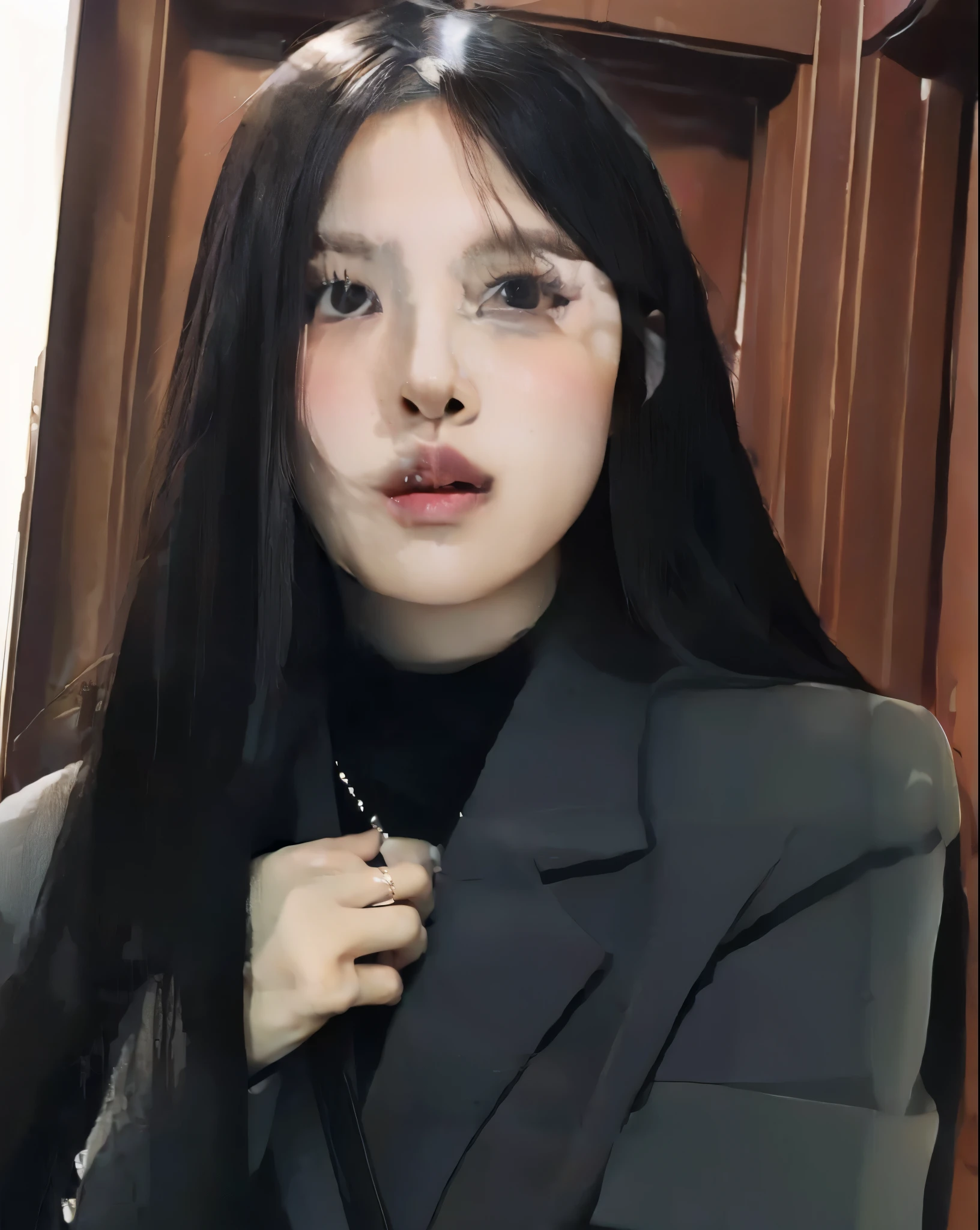 best quality, 8k, rose blackpink, detailed portrait, vibrant colors, soft lighting, hair flowing, alluring beauty, intense gaze, extravagant makeup, fashionable attire, confident pose, artistic style, captivating background