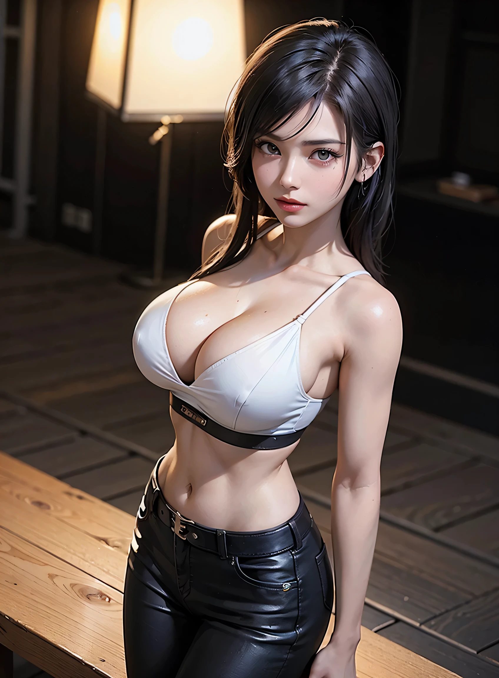 sfw, 1girl, dynamic angle, splash art, art by Jackson Pollock, octane render, birds-eye-view shot of a Honorable Murano midweight Hassan Diab, Cel shaded, Gel lighting, contest winner, official art, unity 8k wallpaper, ultra detailed, aesthetic, masterpiece, best quality, photorealistic, wearing bra,((skinny waist)), young asian girl, ((big breasted)),