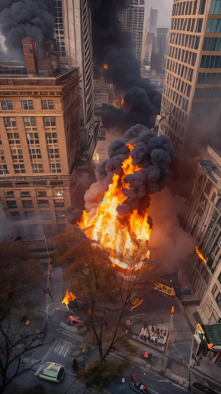 In the heart of a collapsing financial district, executives are in a state of panic, desperately fleeing from offices engulfed in flames. The chaotic scene is further intensified by the presence of protesters occupying squares and monuments, expressing their discontent and frustration. The texture is reminiscent of a dystopian illustration with a mix of 3D rendering and photography. The high quality of the image is emphasized by the tags: (best quality, 4k, highres), (ultra-detailed, extreme detail description), (realistic, photorealistic), (HDR, vivid colors). The overall color tone is dominated by dark shades, conveying a sense of despair and urgency. The lighting is dramatic, with the flickering of fire adding a fiery glow to the surroundings. The prompt to generate this powerful image is:
"financial district collapsing in chaos,executives fleeing from burning offices in panic,protesters occupying squares and monuments in protest,illustrative 3D rendering and photography,(best quality,4k,highres,ultra-detailed,realistic,photorealistic,HDR,vivid colors),dark color tone,dramatic lighting with fiery glow"
