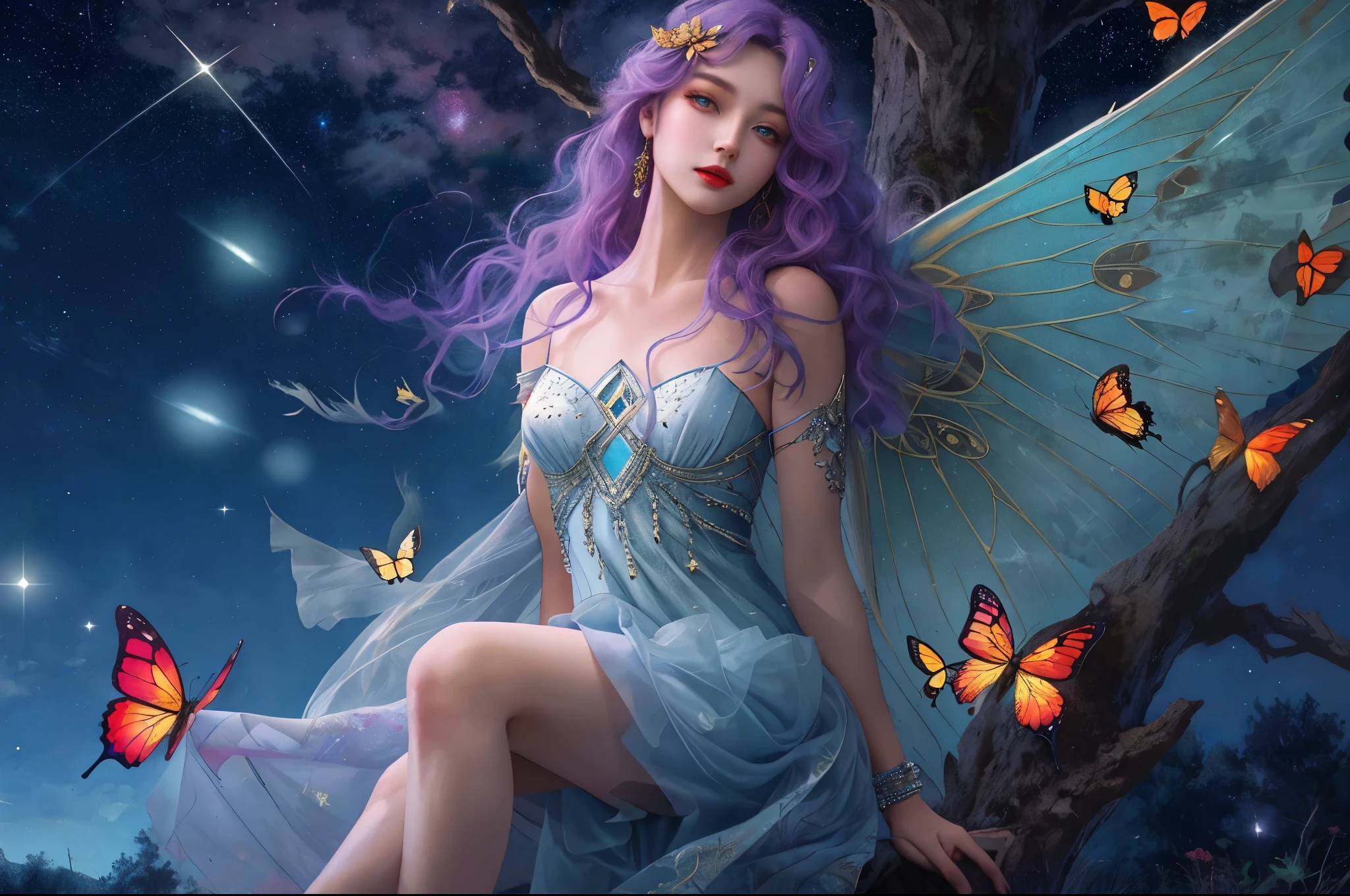 arafed woman in a blue dress with a flower crown, ethereal fantasy, ethereal beauty, ((a beautiful fantasy empress)), a beautiful fantasy empress, fantasy art style, fantasy beautiful, beautiful fantasy art, beautiful fantasy maiden, beautiful goddess, fantasy woman, digital fantasy art ), fantasy photoshoot, beautiful celestial mage, astral fairy, celestial goddess, beautiful sorceress