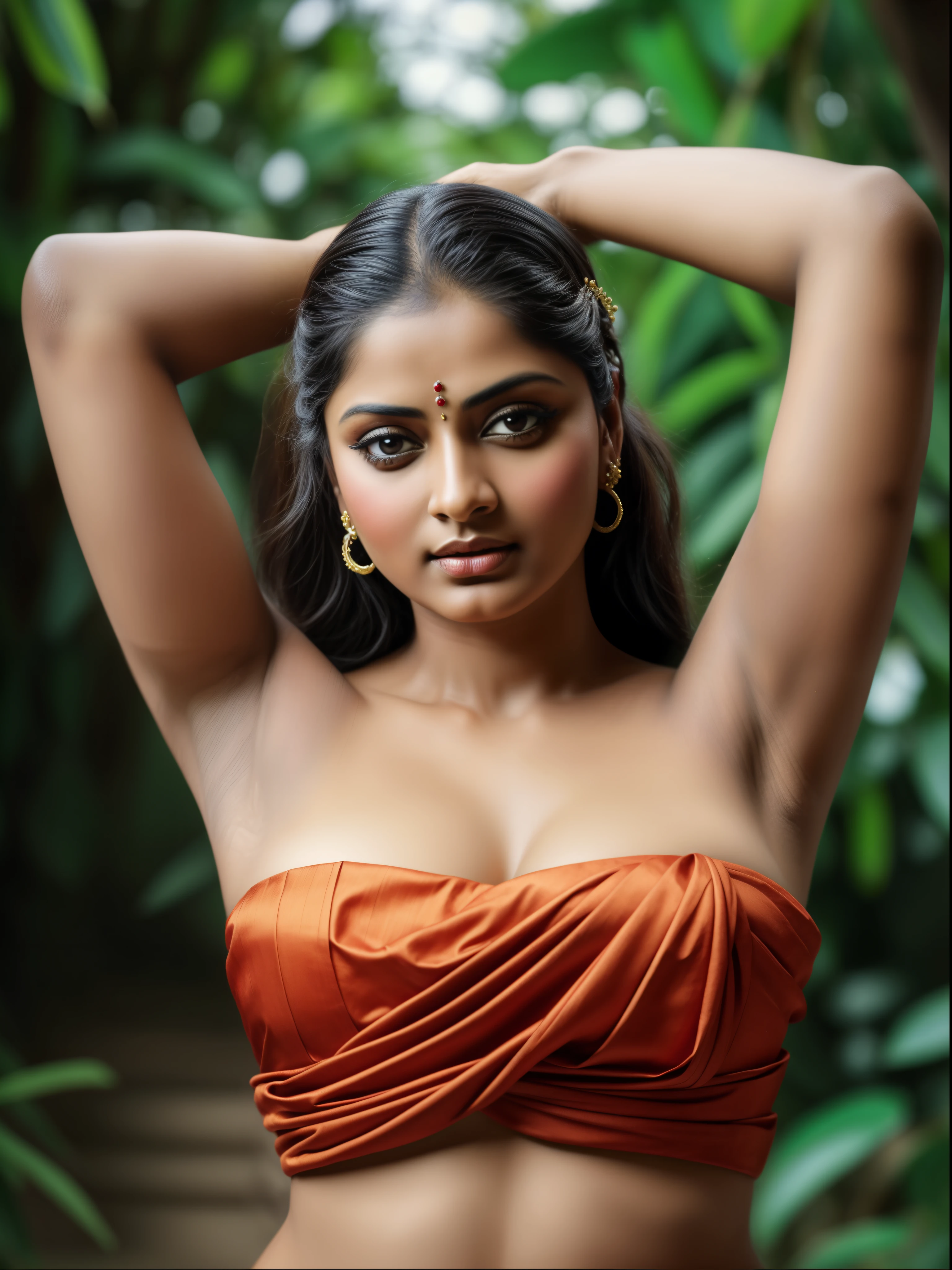 Beautiful Indian Woman, wearing saree, sari Beauty, gorgeous, Apsara, Maharani, royal queen woman, nymph from Hindu Mythology, Urvashi, matchless beauty, Highly detailed, Oil Painting by Peter Paul Rubens inspired by Raja Ravi Varma, Matchless beauty, captivating, gorgeous, heavenly beauty, celestial beauty, by Peter Paul Rubens, 1893, realistic, hyper realistic, micro details, incredible artwork, insane details, ultra High resolution, 8k, 32k,  acrylic on canvas, intricate, flawless, detailed, detailed face, detailed eyes, masterpiece, by Peter Paul Rubens, by Caravaggio, by William Adolphe bouguereau, perfect face, perfect body, beautiful art, realism, baroque, renaissance Art, highly textured, beautiful and detailed eyes, uhd, best quality,