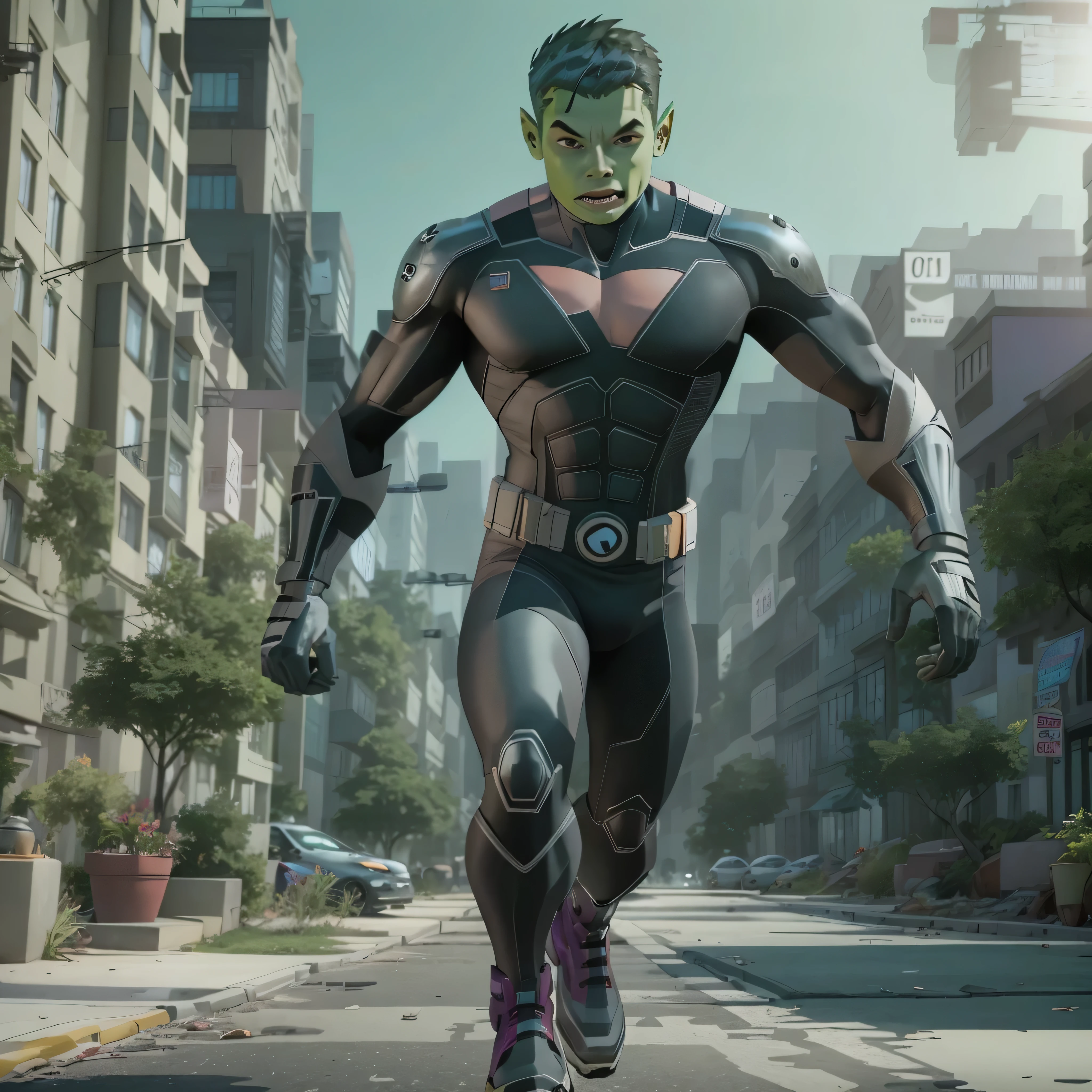 Full body image, DC Comics, Beast boy, photo-realistic, octane render, unreal engine, ultra-realistic