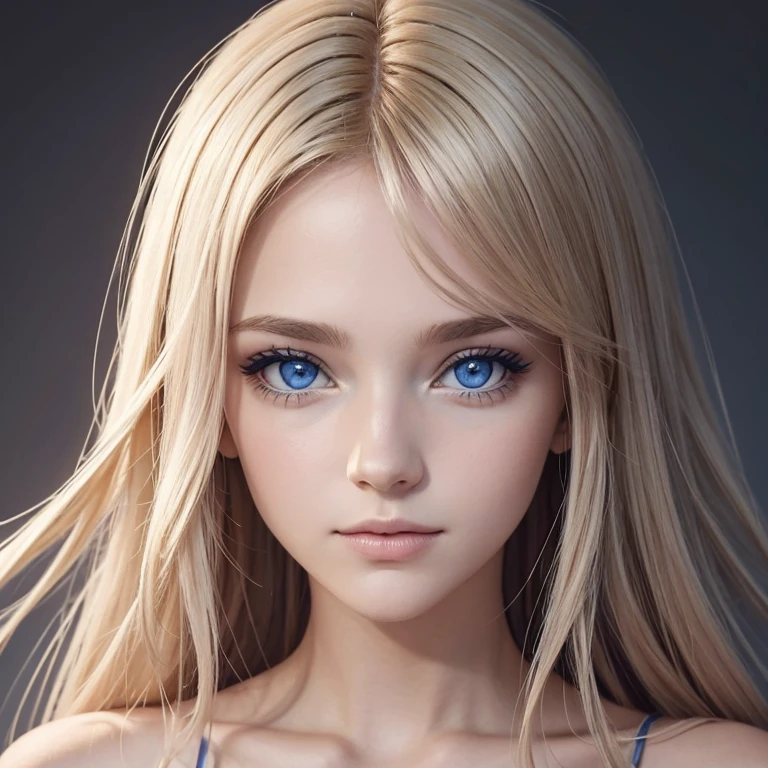 Créez le portrait en pied d'une jeune femme blonde, assez grande, aux yeux bleus. L'image doit être réalisée dans un style réaliste avec une attention particulière aux détails. Utilisez une lumière distincte et chaleureuse pour mettre en valeur les traits du visage de la jeune femme. Le fond de l'image doit être blanc et vous pouvez utiliser des effets de lumière volumétrique pour ajouter une ambiance rêveuse. Veillez à ce que l'image soit hyper-détaillée et utilisez une résolution de 4K pour un rendu optimal