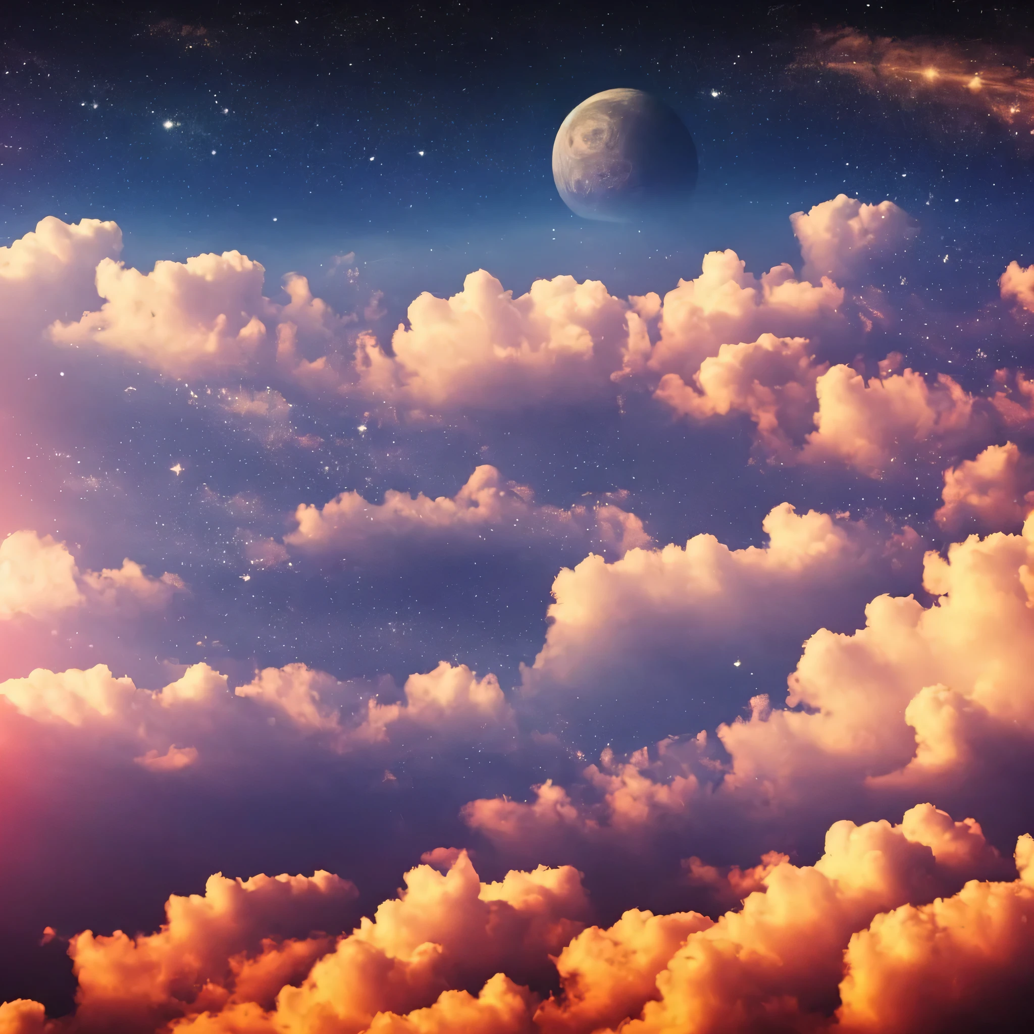 Ein Bild eines Sternenhimmels oder eines sonnendurchfluteten Himmels, to symbolize the dreaminess and relaxed atmosphere of your music. Synth Pop, Bedroom Pop,