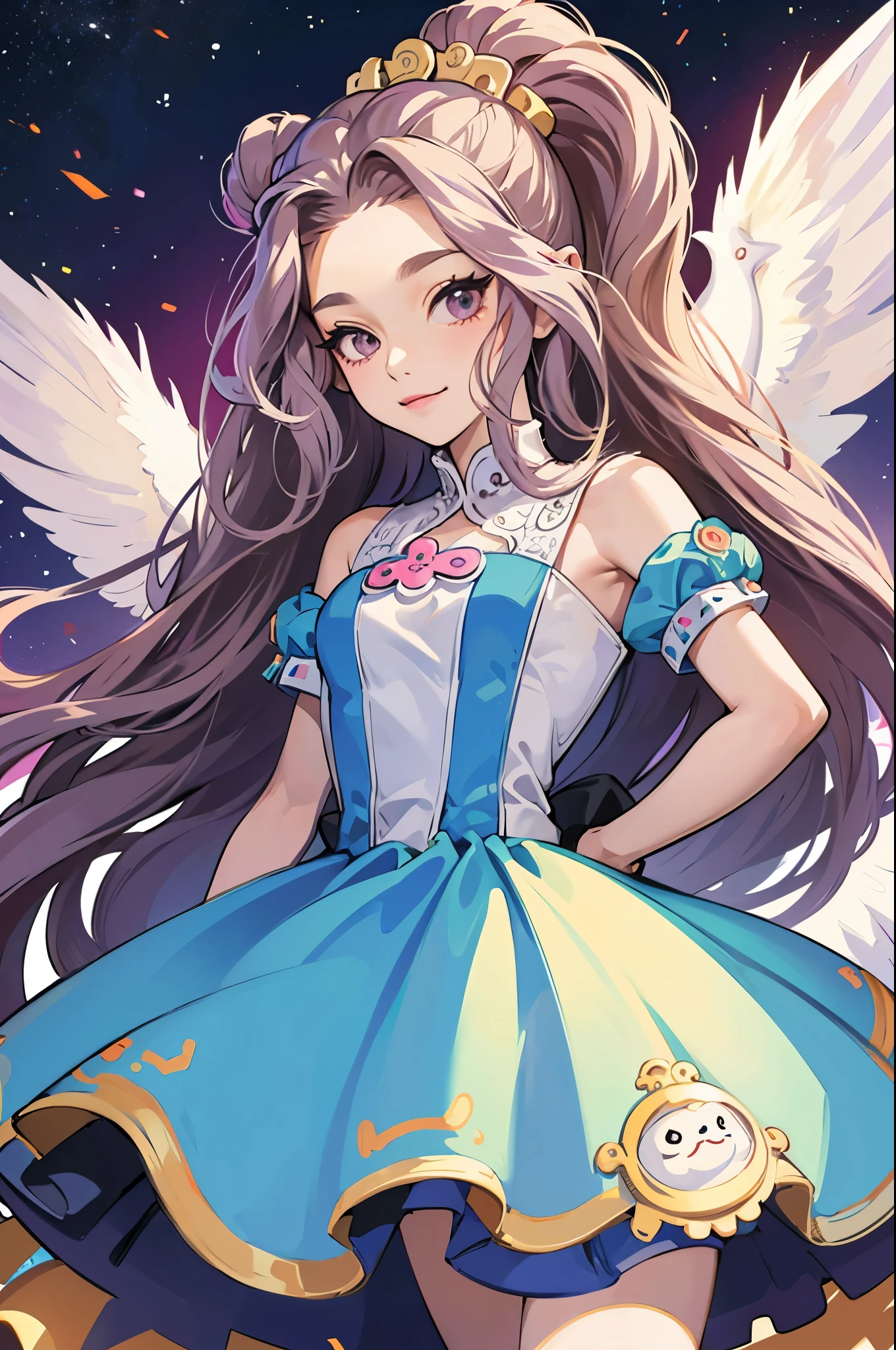 linda chica ,pecho grande,kawaii,(chica medusa:1.2), arms behind the back,submarino,vestido con volantes,