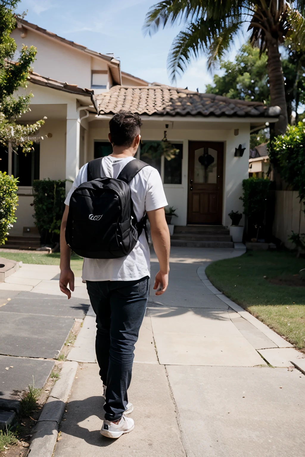 Homem so de cuece andando pela casa