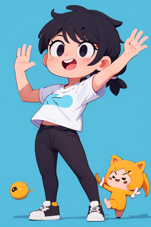 Personagens de desenhos animados, mordomo, Camisa polo cinza lisa, black pants, 2D,kawaii, DESENHO ANIMADO, cabelo preto, Cabelo curto, sorriso pretensioso, Sem varredura