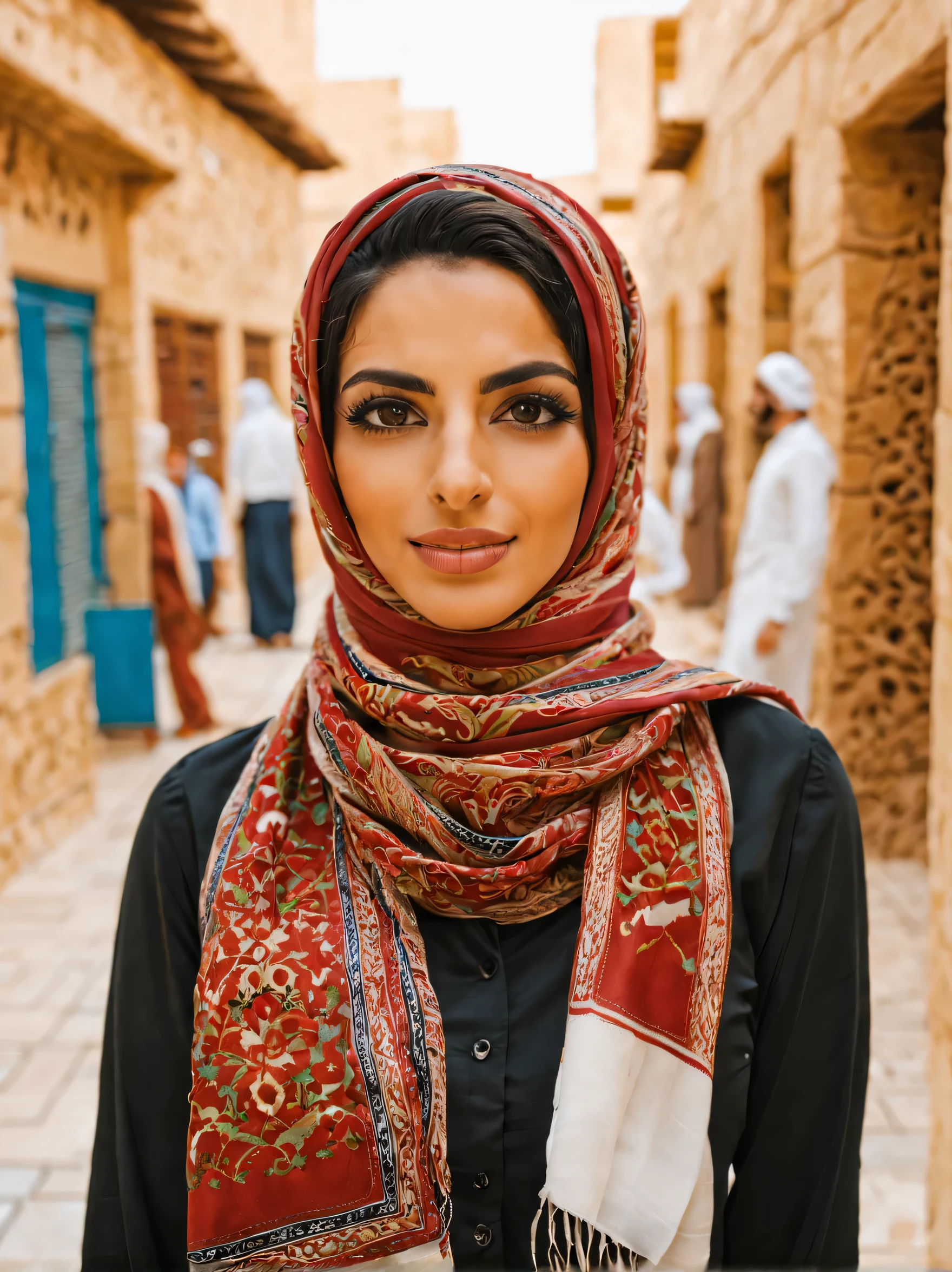 an arabic woman wearing a scarf 