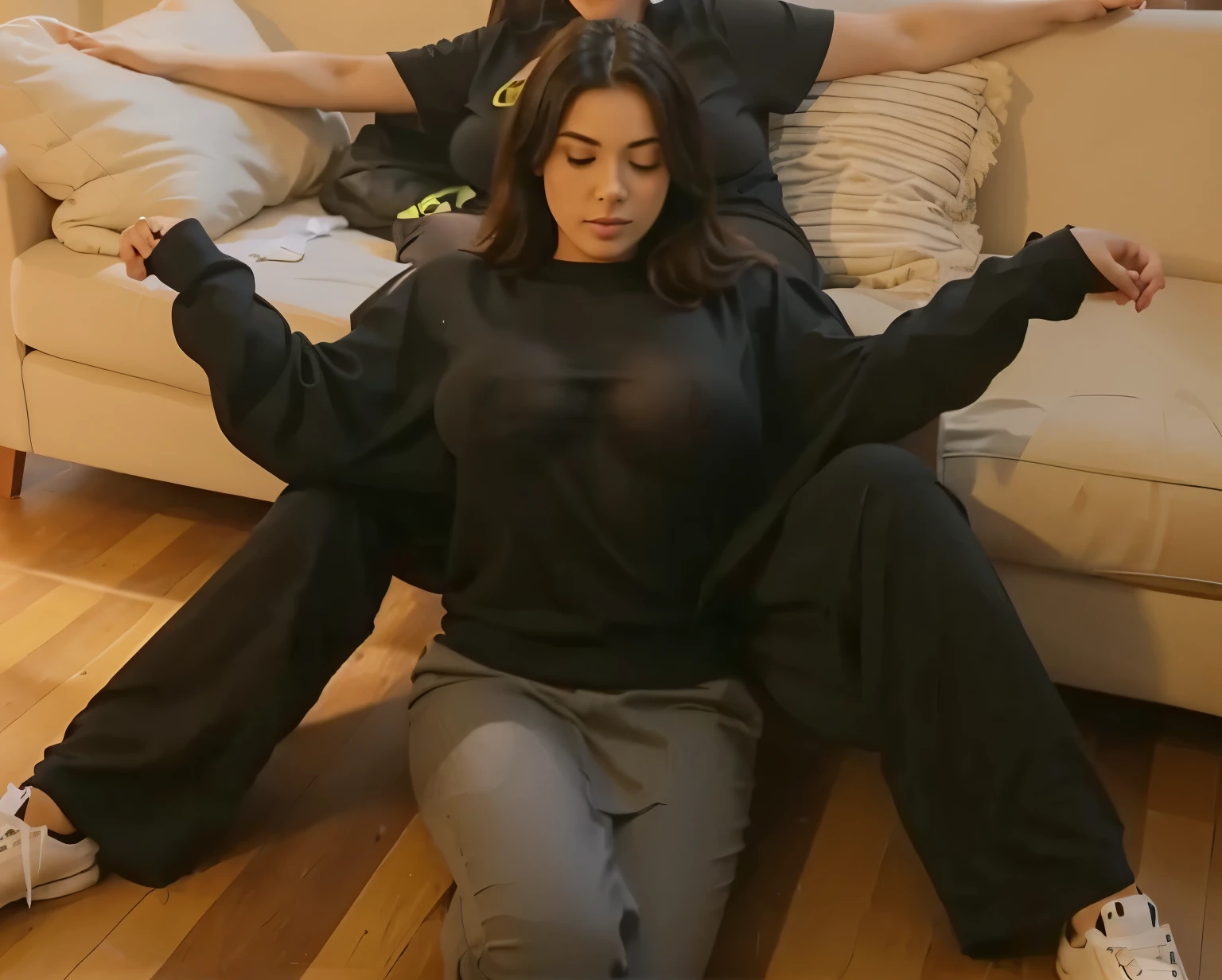 Take off your clothes and clearly reveal your big breasts.