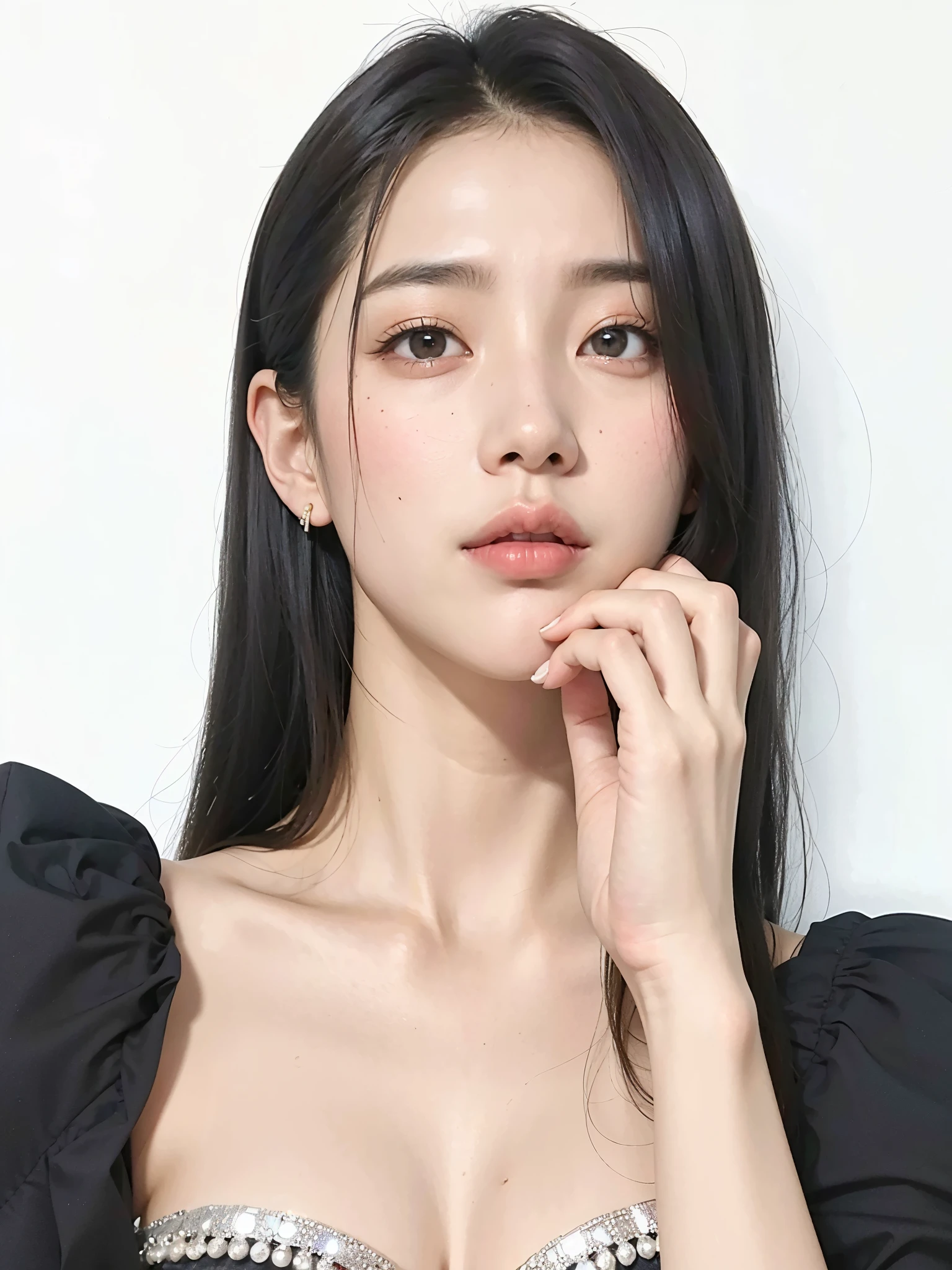 um close de uma mulher com longos cabelos pretos usando um vestido preto, Lee Ji-Eun, Lee Ji-eun, Heonhwa Choe, Jaeyeon Nam, Kim Doyoung, estacionar a partir de-min, kwak ji jovem, Jinyoung Shin, Seseon Yoon, Jiyun Chae, Hwang se-é
