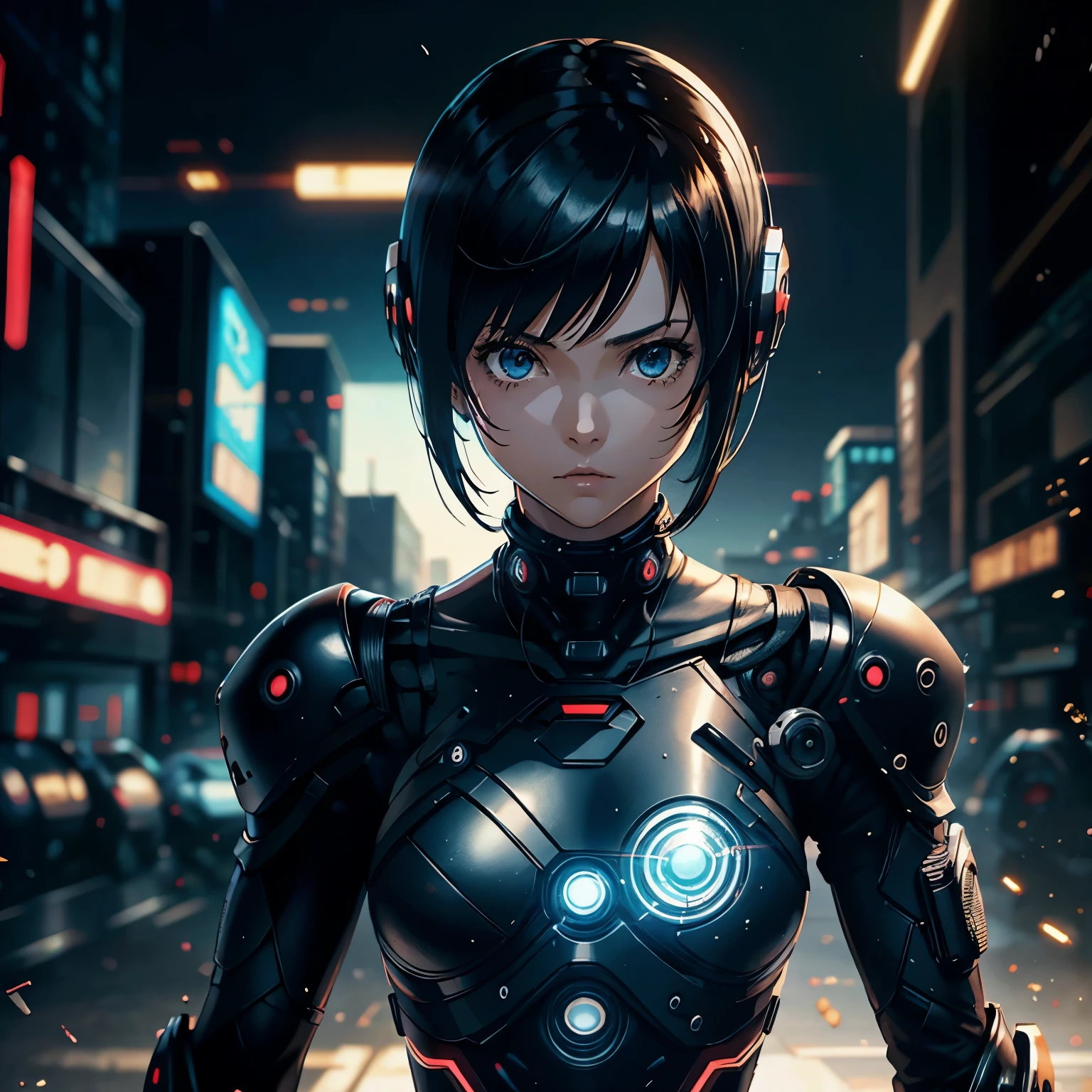 short girl gantz cyber punk black short hair