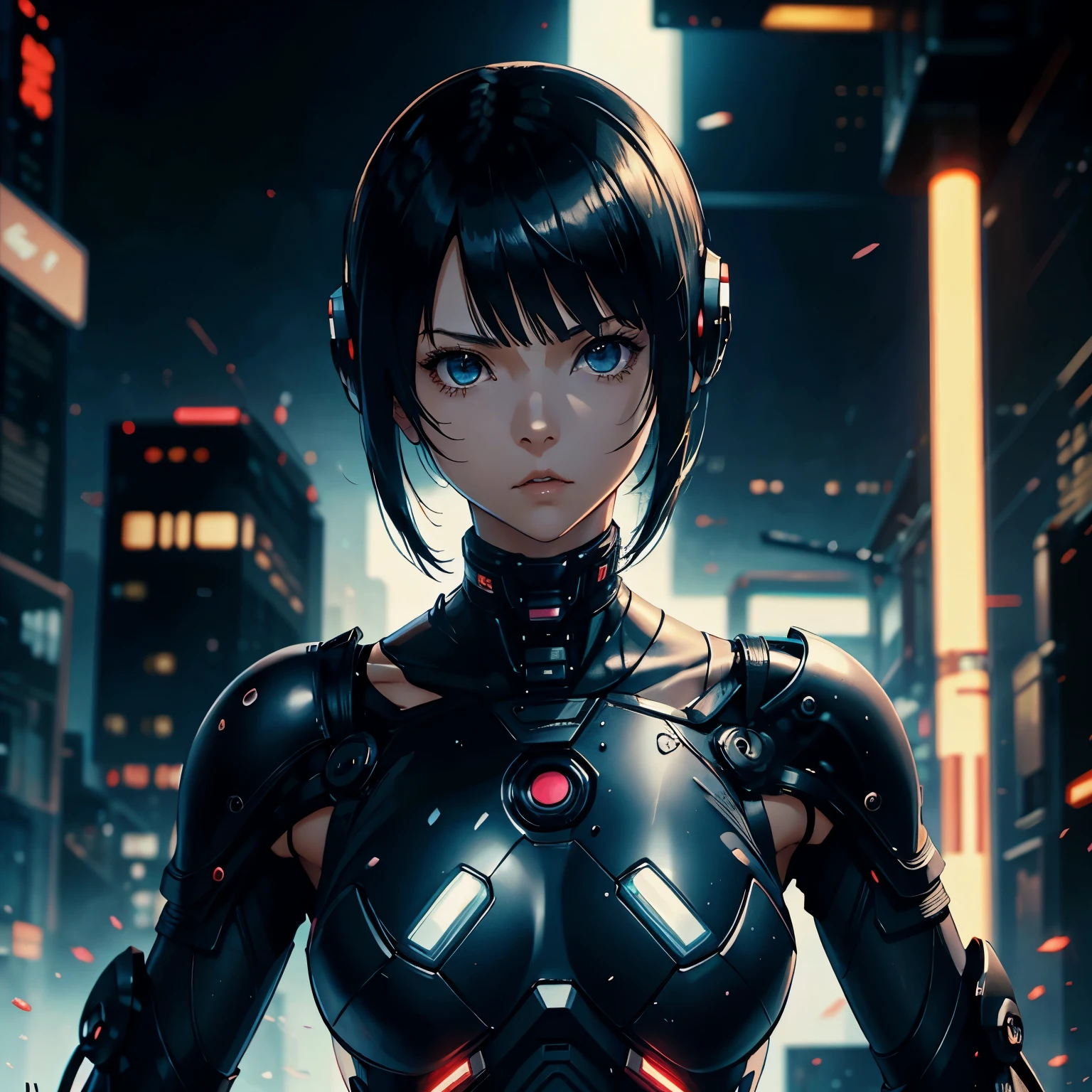 short girl gantz cyber punk black short hair