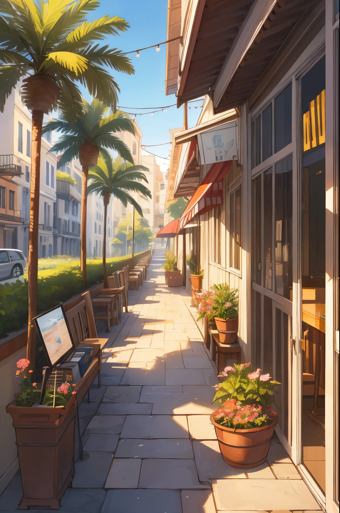 cover page, highres, top quality, best quality, paid reward available, unparalleled masterpiece, perfect artwork, absurdres, High-quality illustrations, super high resolution, detailed background, cafe, Terrace, drink, coffee, staff, absurdres, perfect anatomy, expression, good lighting, cinematic shadow(kemono, furry anthro),