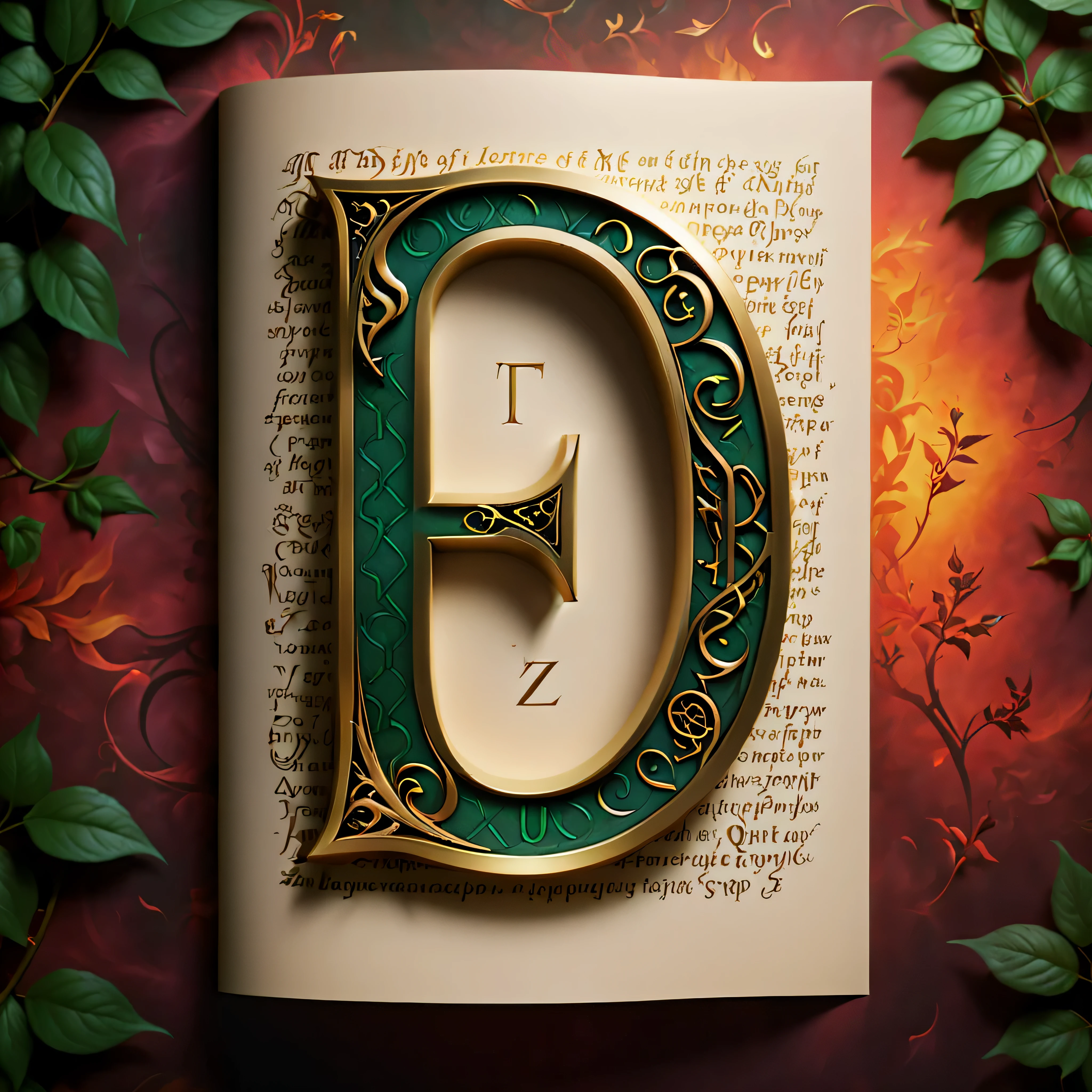 ((Alphabet pamphlet):1.2), ((Alphabet wallpaper):1.3), Develop a font design inspired by Elven inscription of Lord of the Rings, (best quality,4k,8k,highres,masterpiece:1.2),