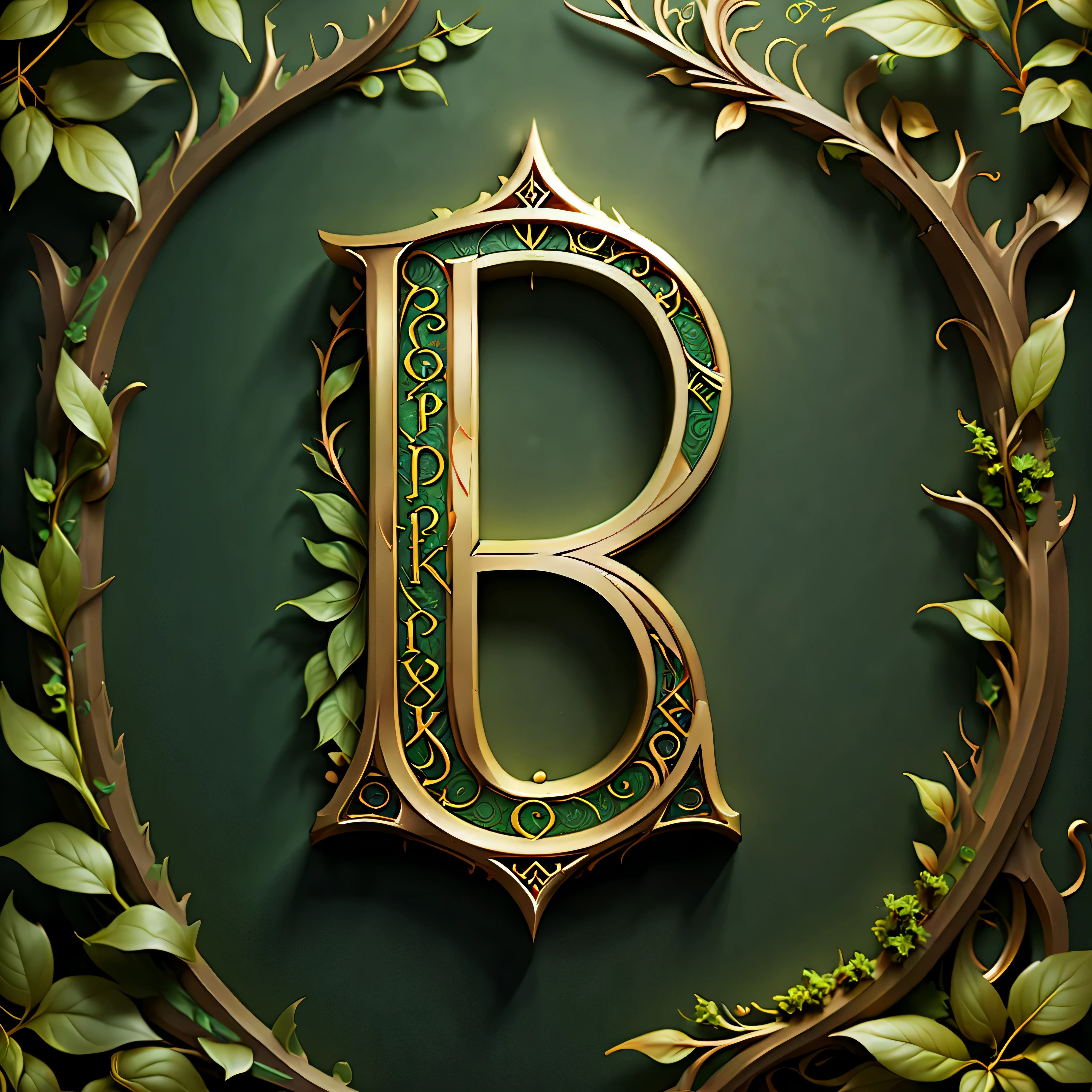 ((Alphabet pamphlet):1.2), ((Alphabet wallpaper):1.3), Develop a font design inspired by Elven inscription of Lord of the Rings, (best quality,4k,8k,highres,masterpiece:1.2),