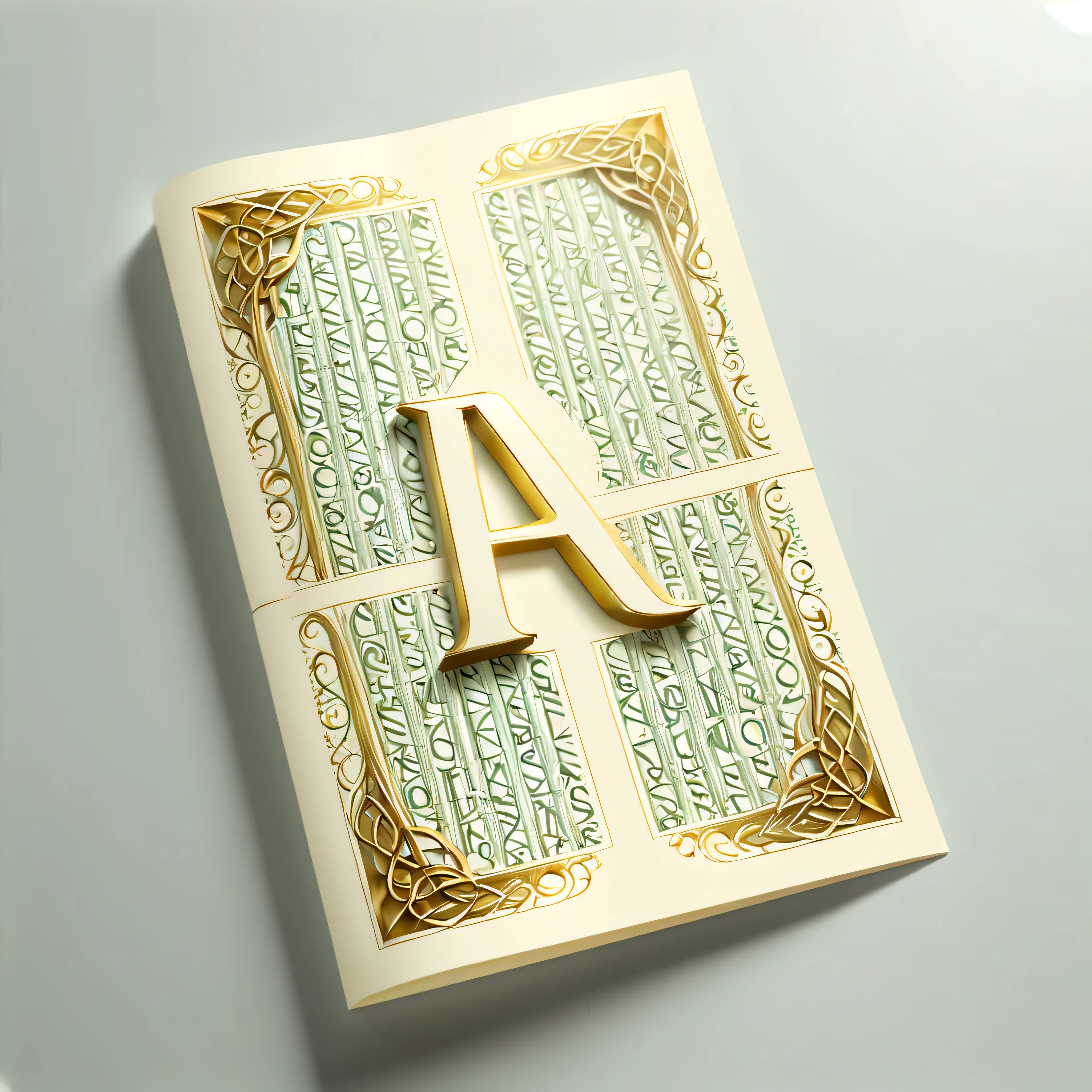 ((Alphabet pamphlet):1.2), ((Alphabet wallpaper):1.3), Develop a font design inspired by Elven inscription of Lord of the Rings, (best quality,4k,8k,highres,masterpiece:1.2),