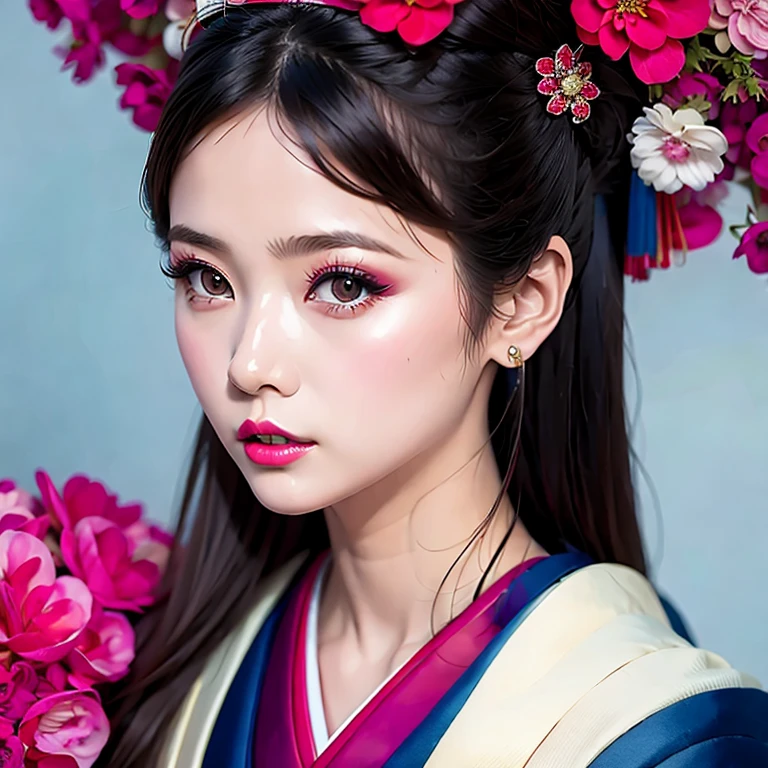(masterpiece, best quality:1.2), 1girl, solo, j4p4t3st, (geisha) makeup and clothes
