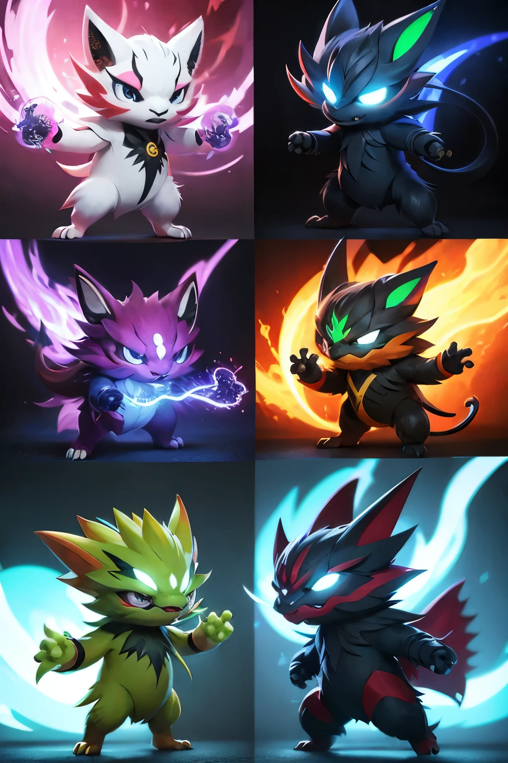 In this captivating Wensheng picture, a fakemon design comes to life with professional color grading, showcasing clean and excellent coloring that brings out the finest details. The lighting and shadowing perfectly complement each other, adding depth and dimension to the dynamic pose of the creature. With vibrant hues and precise shading, every aspect of this masterpiece is sure to leave you in awe.