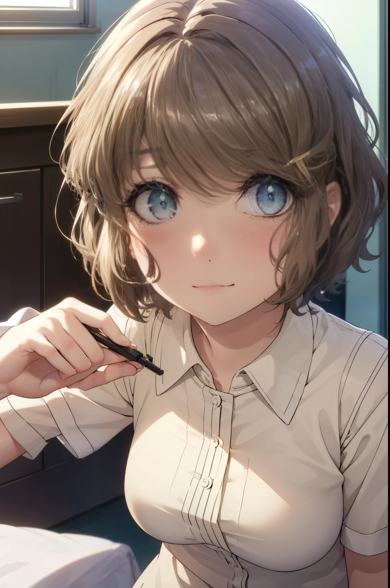 tomoekoga, Chie Koga, short hair, brown hair, blue eyes, wake up,sleepy,Open T-shirt,black string underwear,barefoot,smile,Bedroom,windows,ロマンチックなmorning日,morning,extreme light,sitting on the bed,
break indoors, Bedroom,
break (masterpiece:1.2), highest quality, High resolution, unity 8k wallpaper, (shape:0.8), (beautiful and detailed eyes:1.6), highly detailed face, perfect lighting, Very detailed CG, (perfect hands, perfect anatomy),
break indoors, classroom,
break looking at viewer, (cowboy shot:1.5),
break (masterpiece:1.2), highest quality, High resolution, unity 8k wallpaper, (figure:0.8), (detailed and beautiful eyes:1.6), highly detailed face, perfect lighting, Very detailed CG, (perfect hands, perfect anatomy),