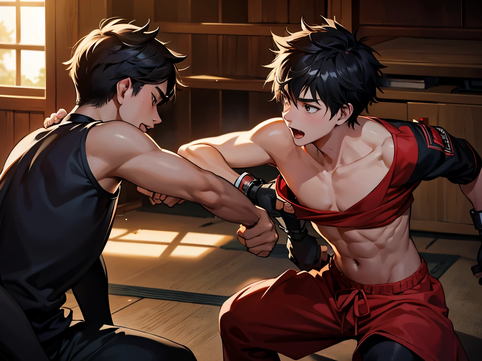 There are two 17 year old boys who are fighting and one rips out the other's heart.
