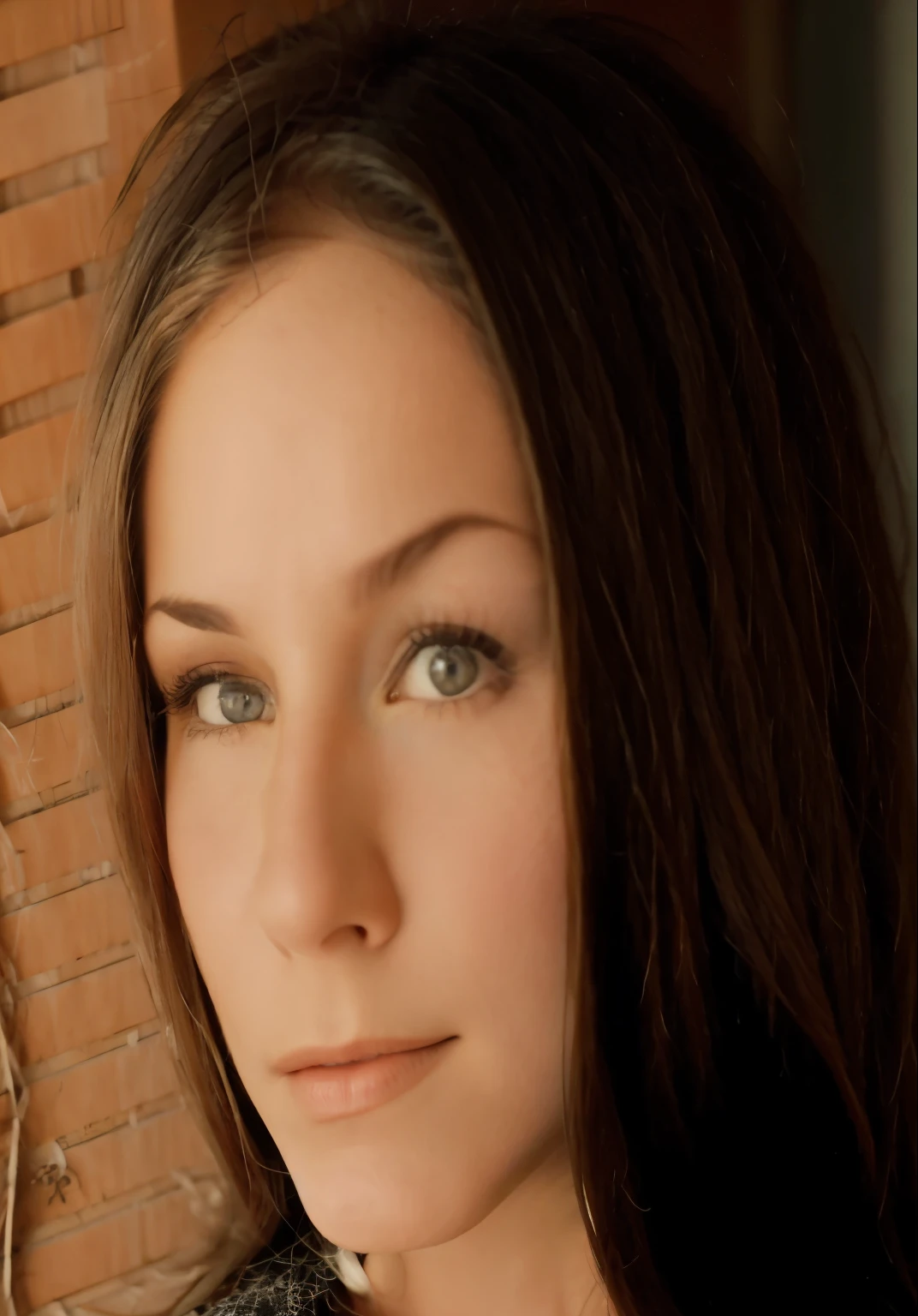 there is a woman with long hair and a tie on, sultry smirk, 3 2 - year - old, kimberly asstyn, profile image, vannessa ives, taken in the early 2020s, cait miers, woman's face looking off camera, lorena avarez, jenna barton, perfectly shaded face, bold serious expression and the image is all that but a view from the back and she has a big ass with her pussy out