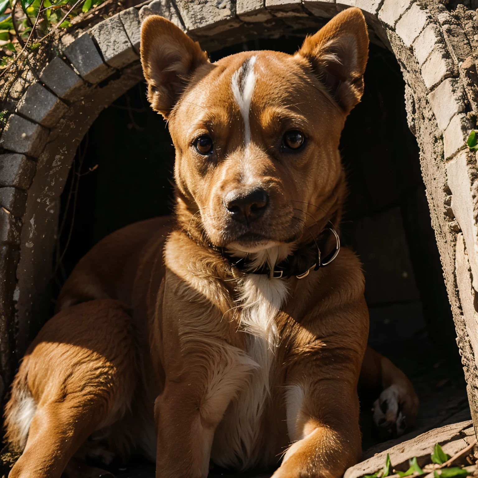 Cachorro no quintal 