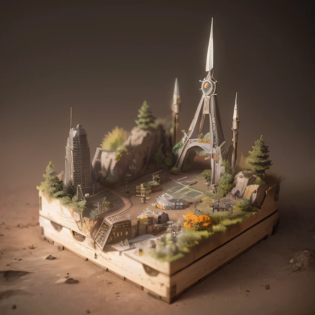3598年Mars realistic model, (split ends, original photo, best quality, masterpiece:1.4),Steampunk Cyberpunk 6820 City,(CyberpunkMars light:1.3), Mars (related to land),(in a small nature box:1.3),Isometric, small nature, landscape on foundation,landscape,