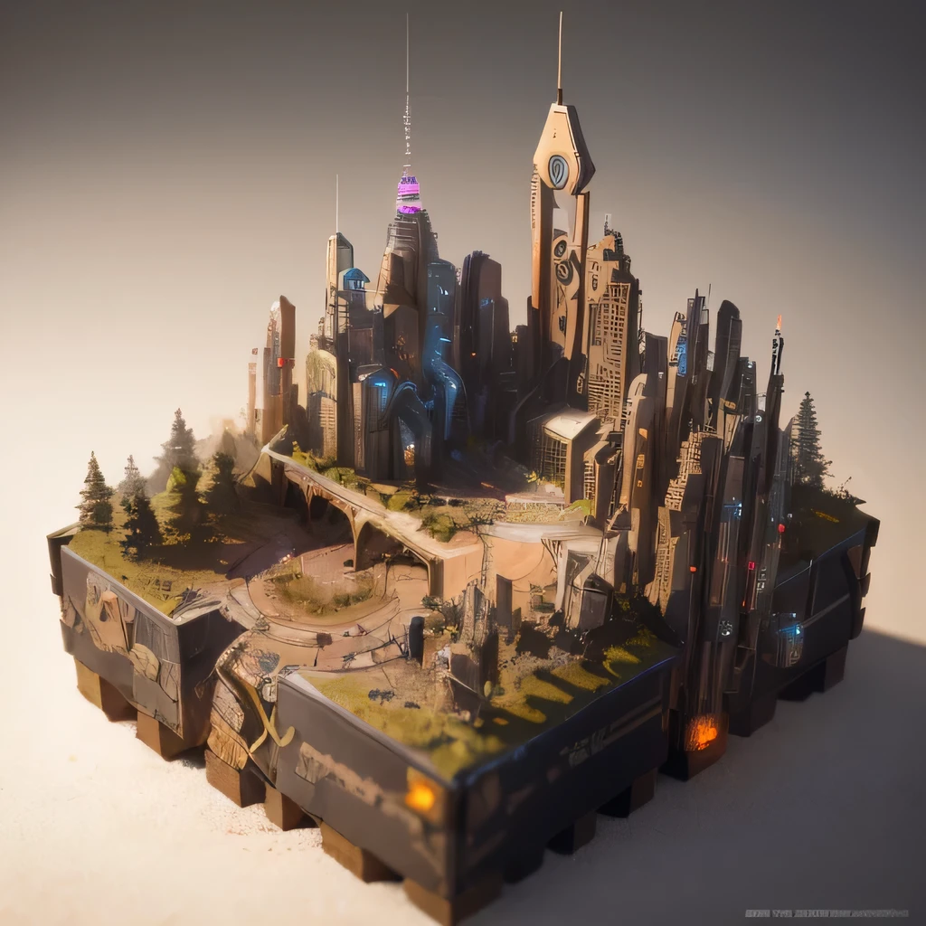 3598年Mars realistic model, (split ends, original photo, best quality, masterpiece:1.4),Steampunk Cyberpunk 6820 City,(CyberpunkMars light:1.3), Mars (related to land),(in a small nature box:1.3),Isometric, small nature, landscape on foundation,landscape,