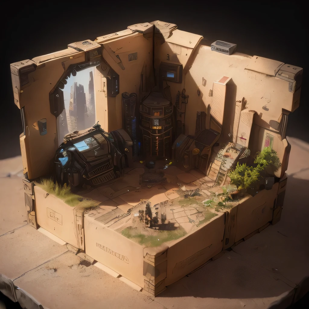 3598年Mars realistic model, (split ends, original photo, best quality, masterpiece:1.4),Steampunk Cyberpunk 6820 City,(CyberpunkMars light:1.3), Mars (related to land),(in a small nature box:1.3),Isometric, small nature, landscape on foundation,landscape,
