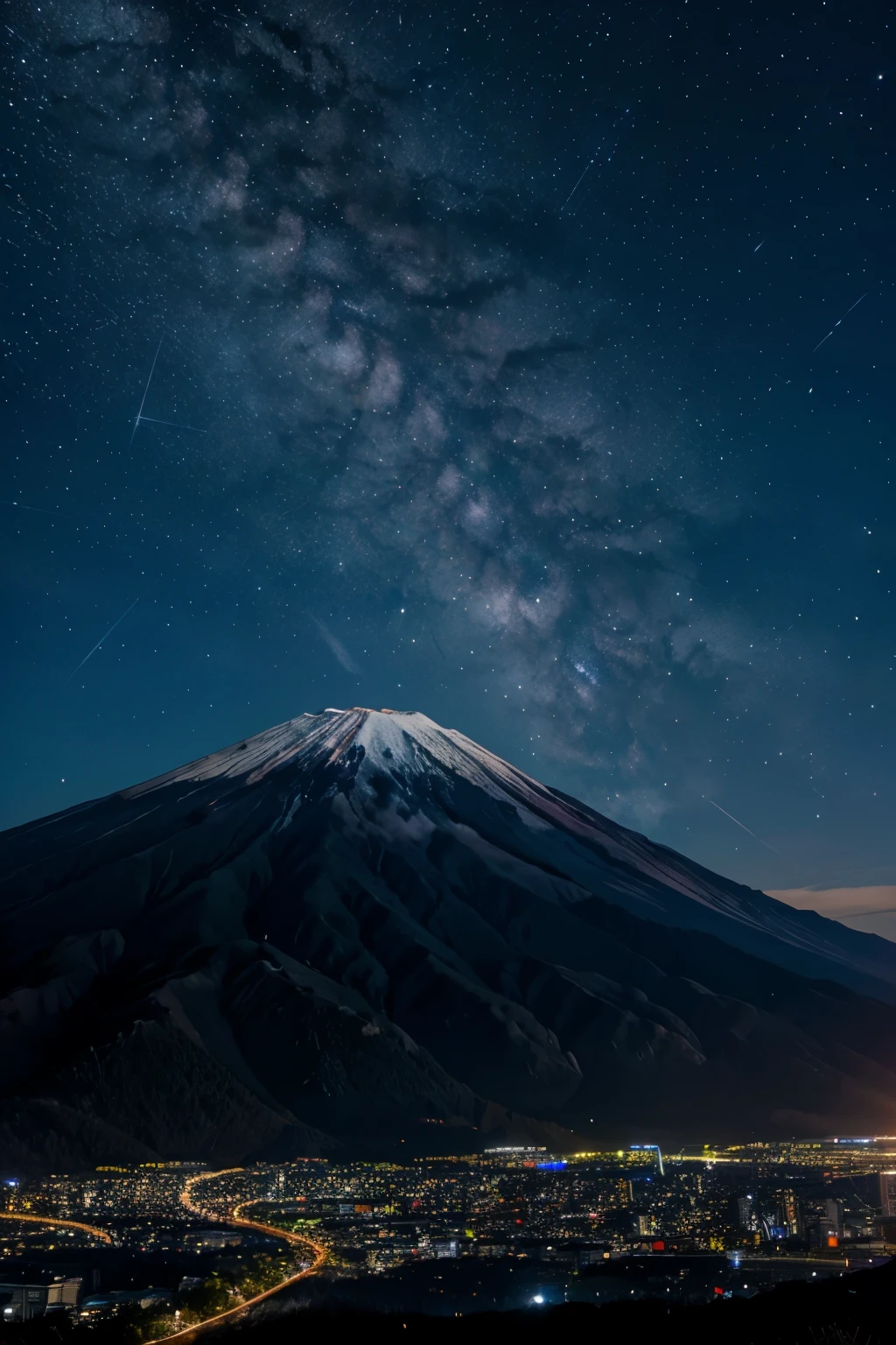 fuji,beautiful scenery,night sky starlight