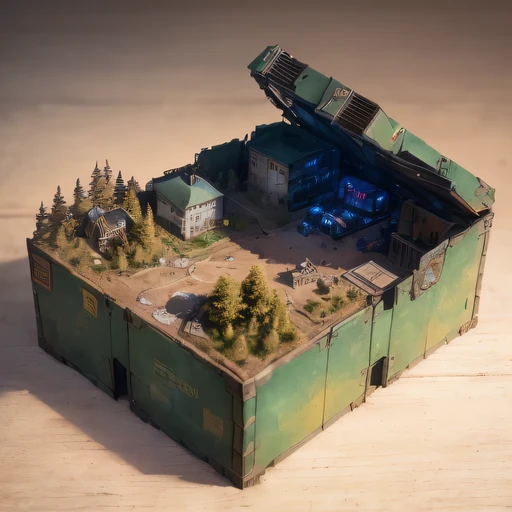 3598年Mars realistic model, (split ends, original photo, best quality, masterpiece:1.4),Steampunk Cyberpunk 6820 City,(CyberpunkMars light:1.3), Mars (related to land),(in a small nature box:1.3),Isometric, small nature, landscape on foundation,landscape,