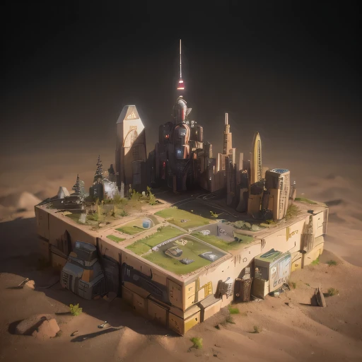 3598年Mars realistic model, (split ends, original photo, best quality, masterpiece:1.4),Steampunk Cyberpunk 6820 City,(CyberpunkMars light:1.3), Mars (related to land),(in a small nature box:1.3),Isometric, small nature, landscape on foundation,landscape,