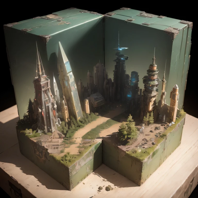 3598年Mars realistic model, (split ends, original photo, best quality, masterpiece:1.4),Steampunk Cyberpunk 6820 City,(CyberpunkMars light:1.3), Mars (related to land),(in a small nature box:1.3),Isometric, small nature, landscape on foundation,landscape,