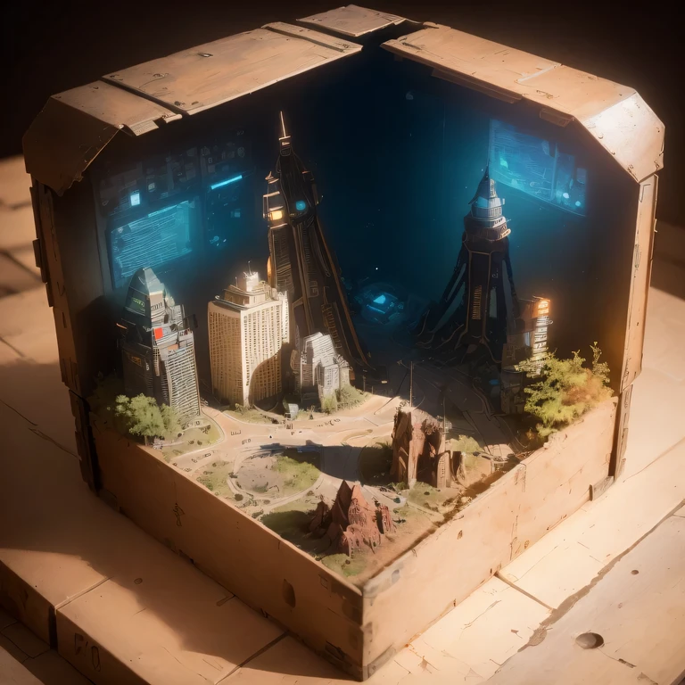 3598年Mars realistic model, (split ends, original photo, best quality, masterpiece:1.4),Steampunk Cyberpunk 6820 City,(CyberpunkMars light:1.3), Mars (related to land),(in a small nature box:1.3),Isometric, small nature, landscape on foundation,landscape,