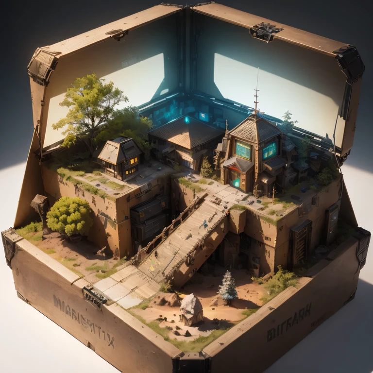 6598年Mars realistic model, (split ends, original photo, best quality, masterpiece:1.4),Steampunk Cyberpunk 6820 City,(CyberpunkMars light:1.3), Mars (related to land),(in a small nature box:1.3),Isometric, small nature, landscape on foundation,landscape,