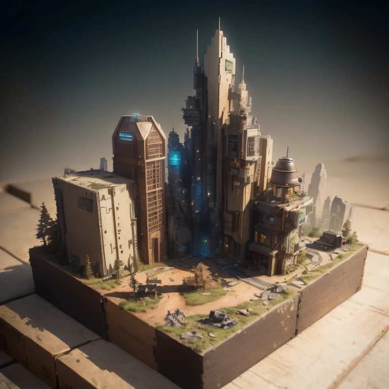 6598年Mars realistic model, (split ends, original photo, best quality, masterpiece:1.4),Steampunk Cyberpunk 6820 City,(CyberpunkMars light:1.3), Mars (related to land),(in a small nature box:1.3),Isometric, small nature, landscape on foundation,landscape,