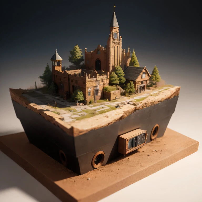 6598年Mars realistic model, (split ends, original photo, best quality, masterpiece:1.4),Steampunk Cyberpunk 6820 City,(CyberpunkMars light:1.3), Mars (related to land),(in a small nature box:1.3),Isometric, small nature, landscape on foundation,landscape,