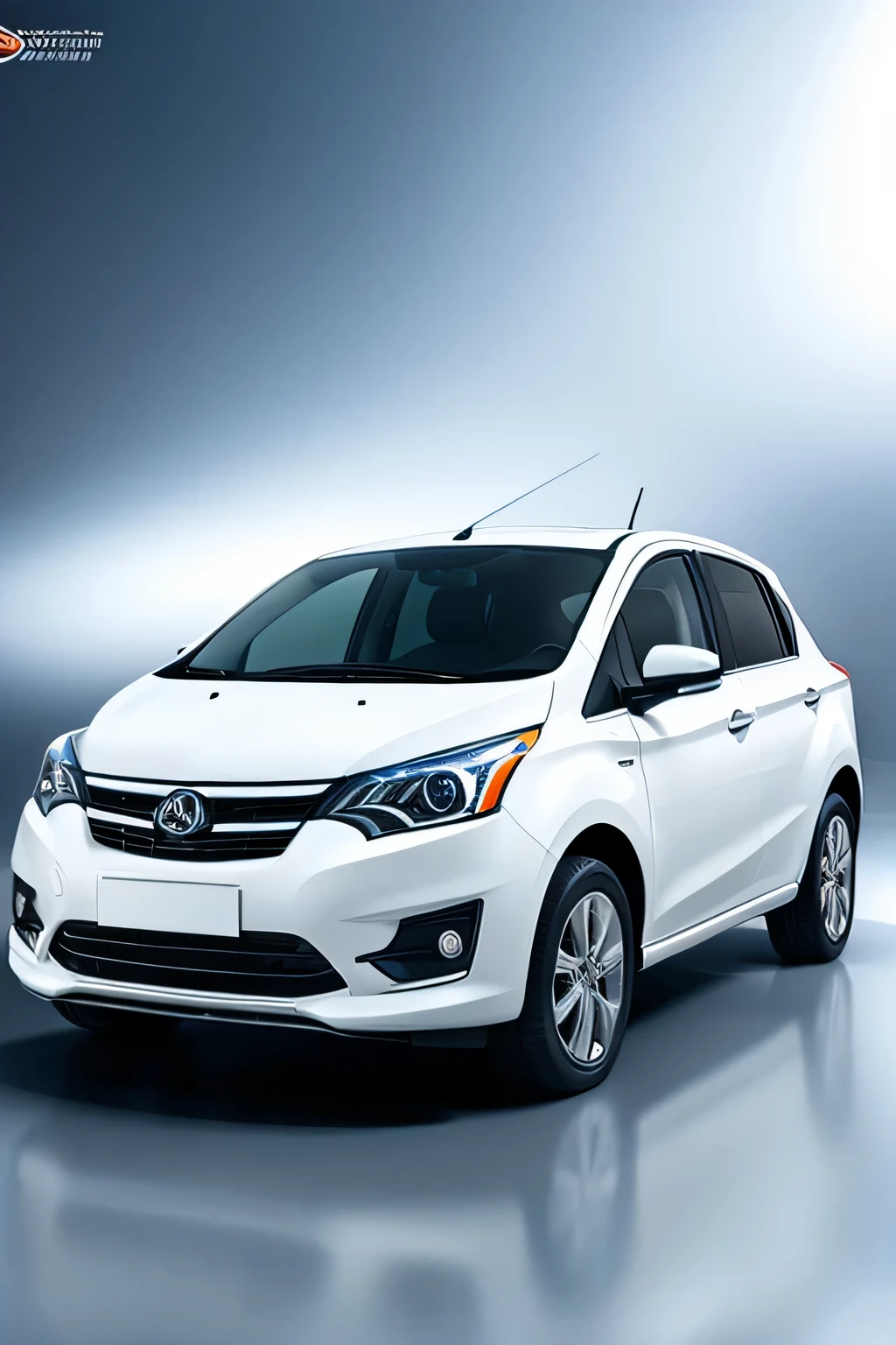 no background　white sedan type car facing left