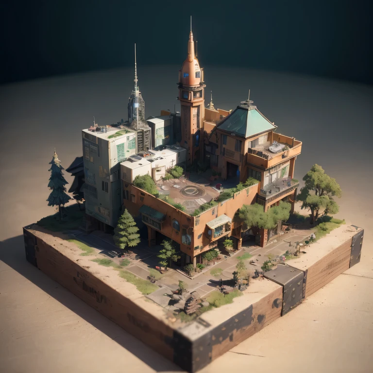 3598年Mars realistic model, (split ends, original photo, best quality, masterpiece:1.4),SteampunkCyberpunk6820 Imperial Green Jade City,(CyberpunkMars light:1.3), Mars (related to land),(in a small nature box:1.3),Isometric, small nature, landscape on foundation,landscape,