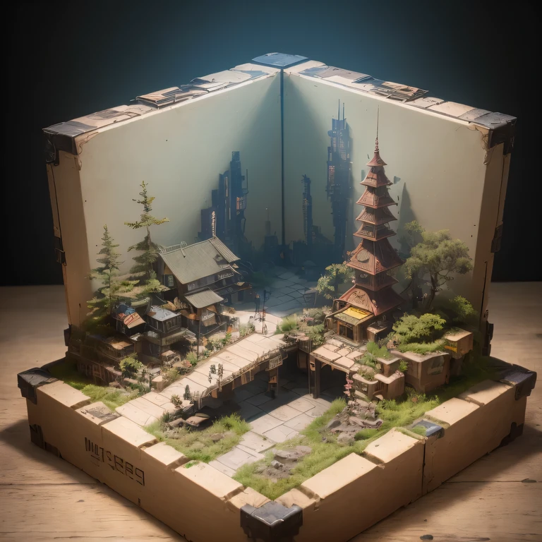 3598年Mars realistic model, (split ends, original photo, best quality, masterpiece:1.4),SteampunkCyberpunk6820 Imperial Green Jade City,(CyberpunkMars light:1.3), Mars (related to land),(in a small nature box:1.3),Isometric, small nature, landscape on foundation,landscape,