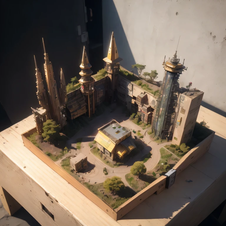 3598年Mars realistic model, (split ends, original photo, best quality, masterpiece:1.4),SteampunkCyberpunk6820 Imperial Green Jade City,(CyberpunkMars light:1.3), Mars (related to land),(in a small nature box:1.3),Isometric, small nature, landscape on foundation,landscape,