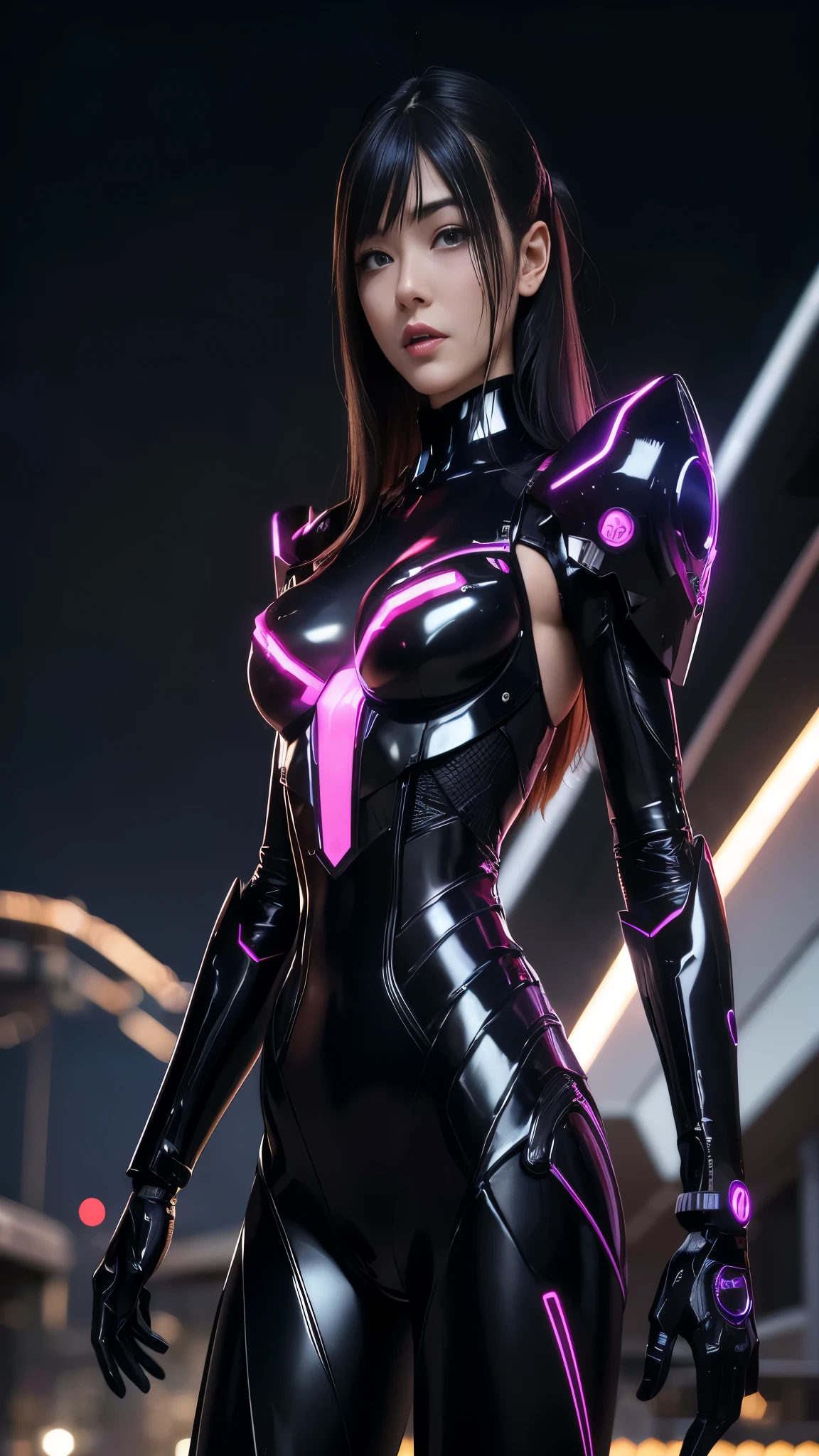 there is a woman in a futuristic suit posing for a picture, Mecha cyber armor girl, Internet litigation, Internet litigation, Internet litigations, diverse Internet litigations, cyber japan armor, Cyber Japanese armor, cyberpunk suit, Female Cyberpunk Anime Girl, Cyberpunk Glossy Latex Suit, Oppei Cyberpunk, Perfect anime robot woman, beautiful girl