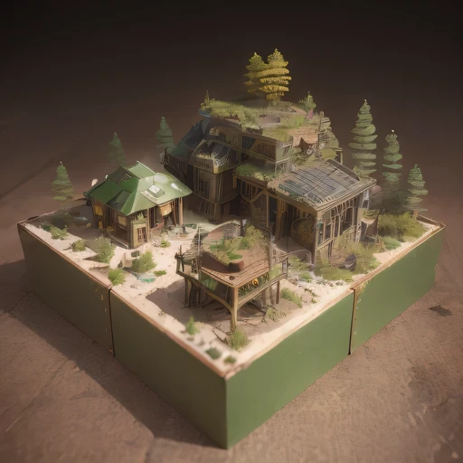 3598年Mars realistic model, (The hair ends are forked, original photo, best quality, masterpiece:1.4),Steampunk Cyberpunk 6820 Huangbicheng,(CyberpunkMars light:1.3), Mars (related to land),(in a small nature box:1.3),Isometric, small nature, landscape on foundation,landscape,