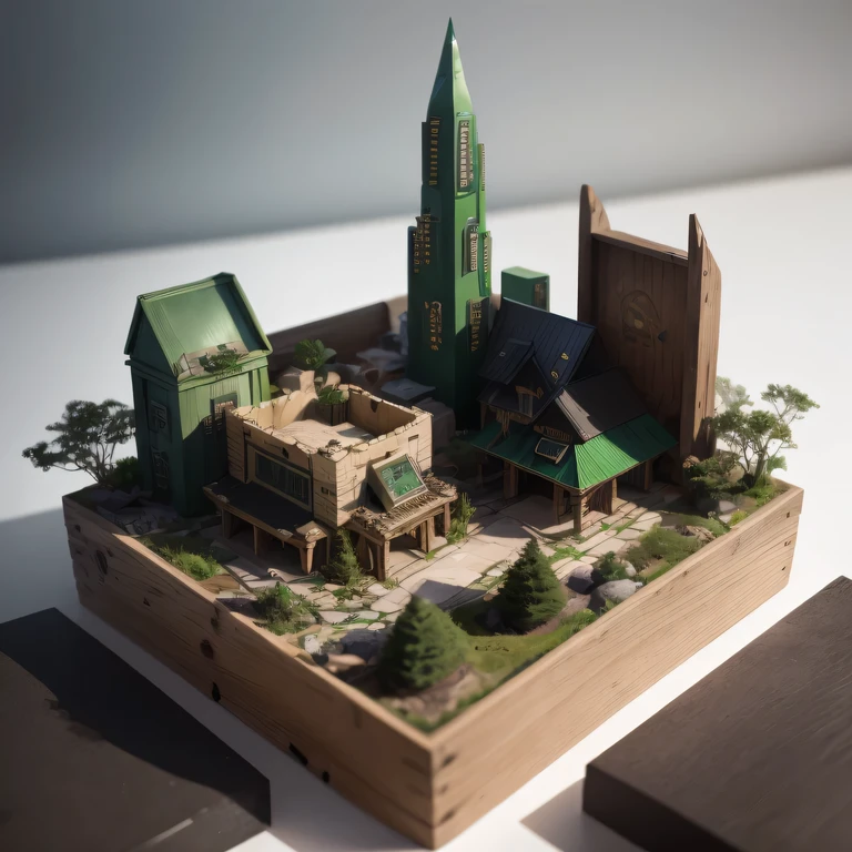 3598年Mars realistic model, (The hair ends are forked, original photo, best quality, masterpiece:1.4),SteampunkCyberpunk6820 Snow Red Marble Imperial Green Jade City,(CyberpunkMars light:1.3), Mars (related to land),(in a small nature box:1.3),Isometric, small nature, landscape on foundation,landscape,